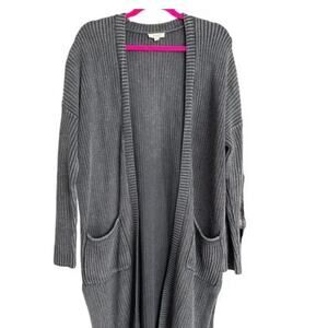 Oddi Very Oversized Long Knit Charcoal Cardigan Size M/L